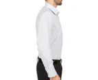 Calvin Klein Men's Easy Iron Shirt - Grey/ Black Pin Stripe