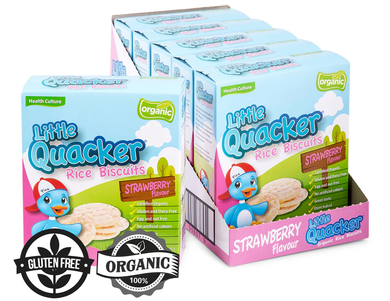 Little Quacker Strawberry Rice Biscuits 40g 6pk