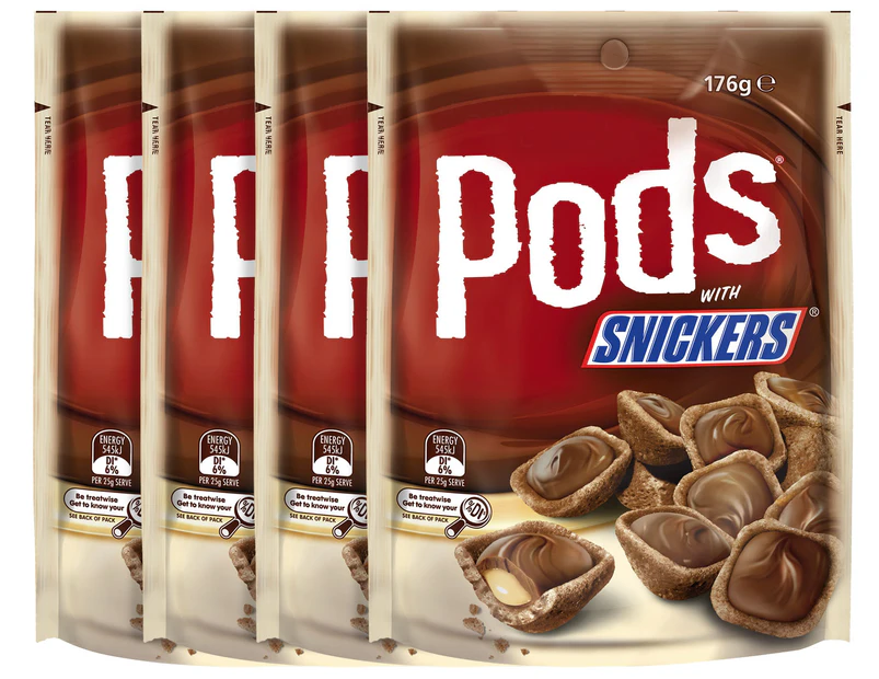 4 x Pods Snickers 176g
