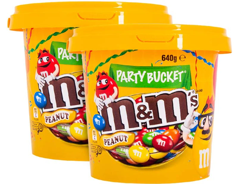 2 x M&M's Party Bucket Peanut 640g