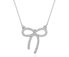 Mestige Crystal Bow Necklace - Silver