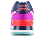 New Balance Women's Luau 574 Shoe - Violet/Orange/Black