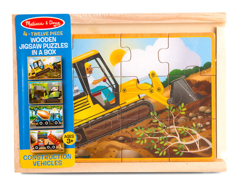 Melissa & Doug Construction Vehicles Puzzle In A Box