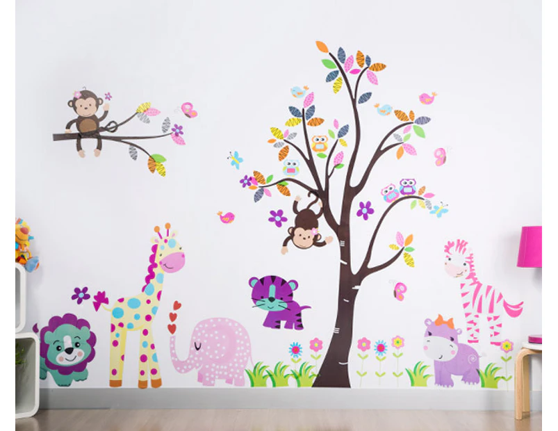 Jungle Animals & Tree Children's Wall Decals
