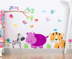 Children's Wall Decals - Zebra, Hippo & Tiger