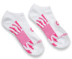 Champion Girls' Size 2-8 Junior Low Cut Socks 3-Pack - White/Pink/Aqua/Black