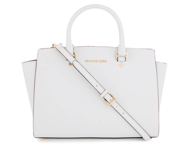 Michael Kors Large Selma Satchel - Optic White