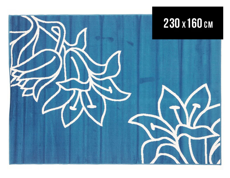 Elegant Flower 230 x 160cm Rug - Blue