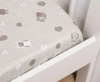 TLLC Hoot Cot Fitted Sheet - Mink