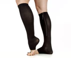 Zip Sox Size L/XL Zip-Up Compression Socks - Black