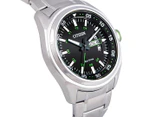 Citizen Men's Eco-Drive Day & Date Stainless Steel Watch - Silver/Black