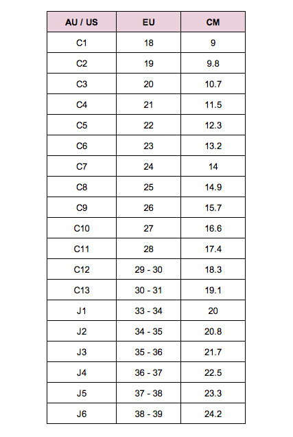 crocs c10 size chart