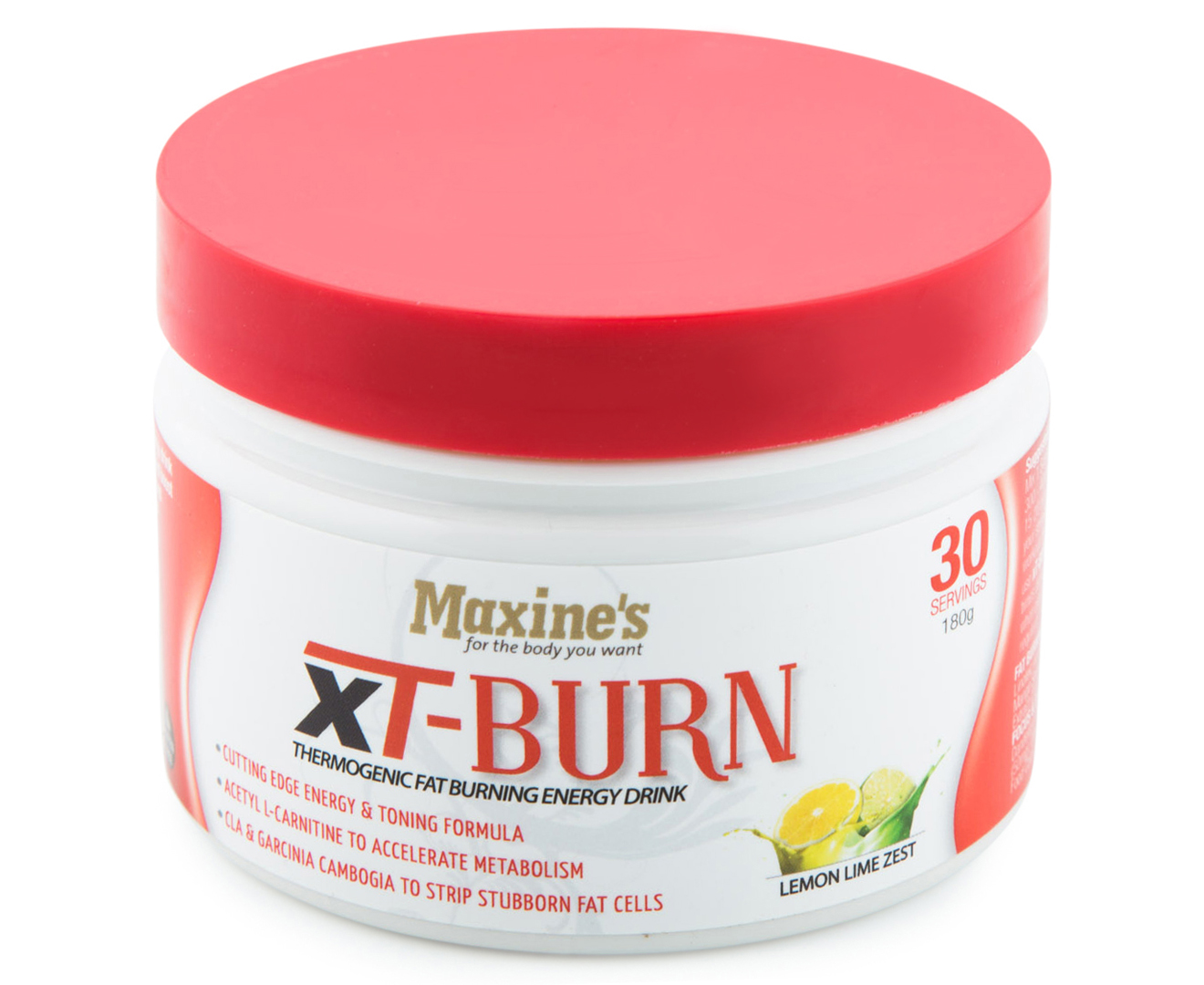 Maxine's xTBURN Energy Powder Drink Lemon Lime Zest 180g