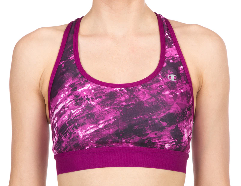 Champion Women's Absolute Workout II Sports Bra - Venture Pink Diamond Print
