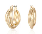 Mestige Golden Beckett Hoop Earrings - Gold Plated