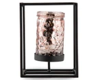 Cooper & Co. Glass Candle Holder w/ Frame - Copper/Black