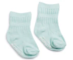 Bonds Baby Size 00-1 Stay On Crew Sock 3-Pack - Lilac/Mint Green/White