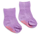 Bonds Baby Size 00-1 Stay On Crew Sock 3-Pack - Lilac/Mint Green/White