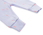 Bonds Baby Size 000 Ribbies Stretchy Legging - Lilac/Bowtie