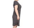 17 Sundays Women's Plus Size Cross Back Dress - Grey Marle/Black Stripe