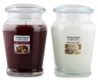 Yankee Candle Medium Tulip Jar Candles 2-Pack - White Linen & Lace/Apple Spice Potpourri
