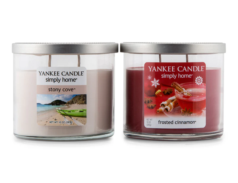 Yankee Candle Medium Dual Wick Tumbler Candles 2-Pack - Stony Cove/Frosted Cinnamon