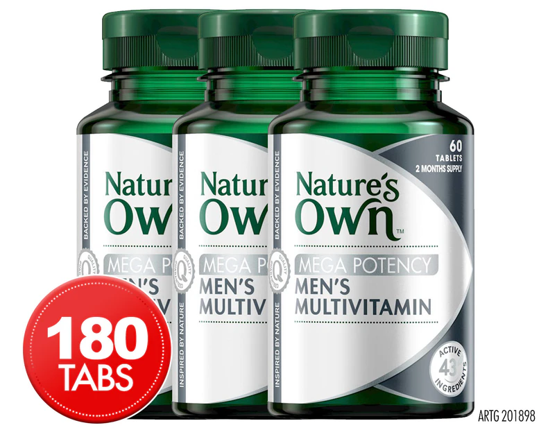 3 x Nature's Own Mega Potency Men's Multivitamin 60 Tabs