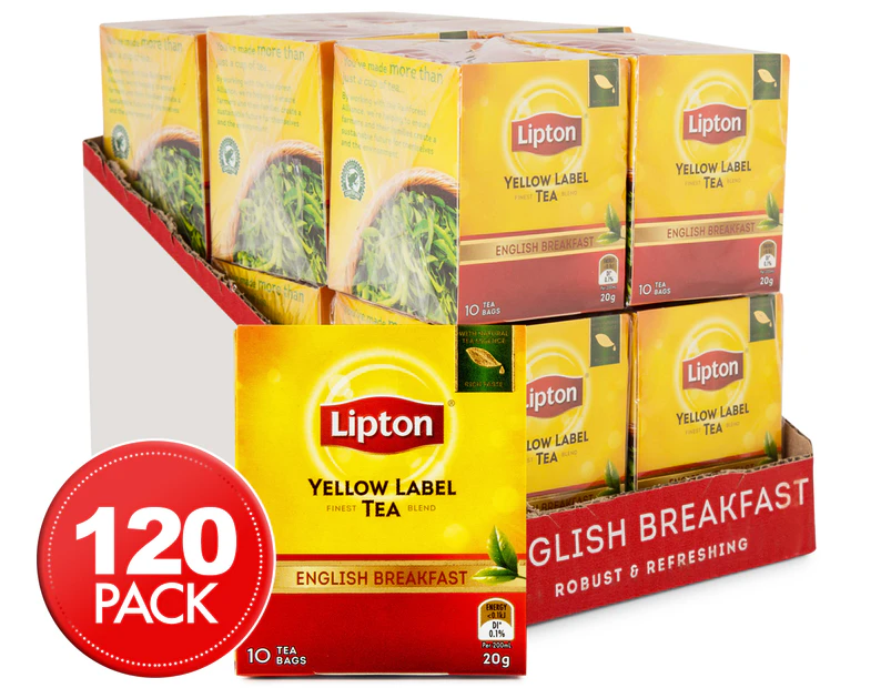 12 x Lipton Yellow Label English Breakfast Tea 10pk