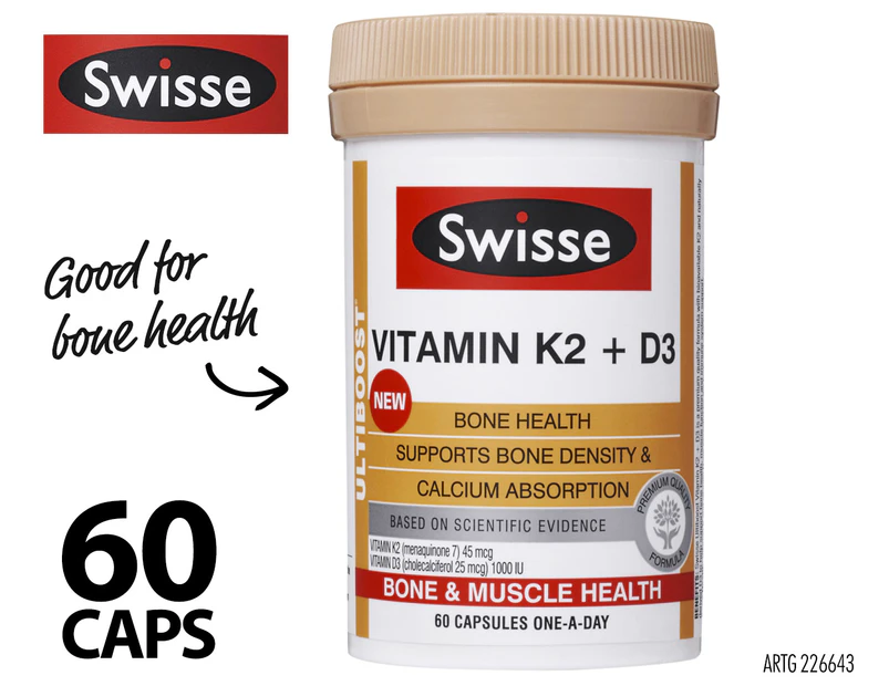 Swisse Ultiboost Vitamin K2 + D3 60 Caps