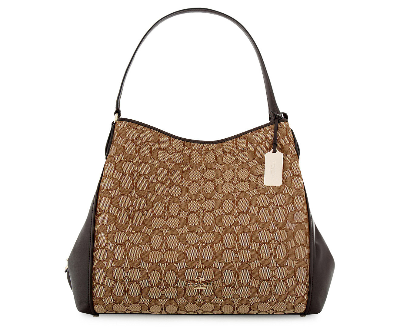 coach edie shoulder bag 28 in signature jacquard