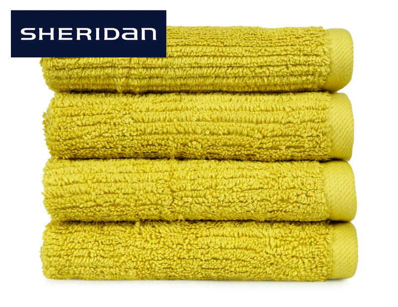 Sheridan Trenton Face Washer 4-Pack - Chartreuse