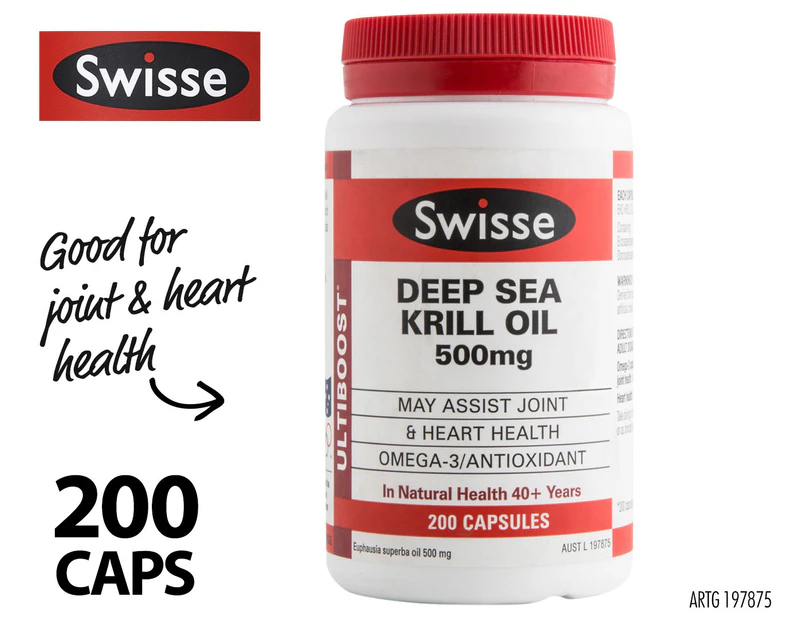 Swisse Ultiboost Deep Sea Krill Oil 500mg 200 Caps