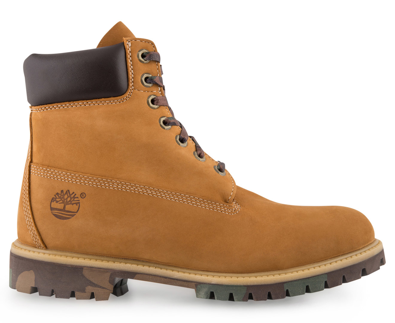 Timberland Men's AF 6-Inch Premium Boot - Wheat Nubuck/Camo | Catch.com.au