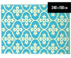 Cross 240x150cm Recycled Outdoor Rug - Blue/White