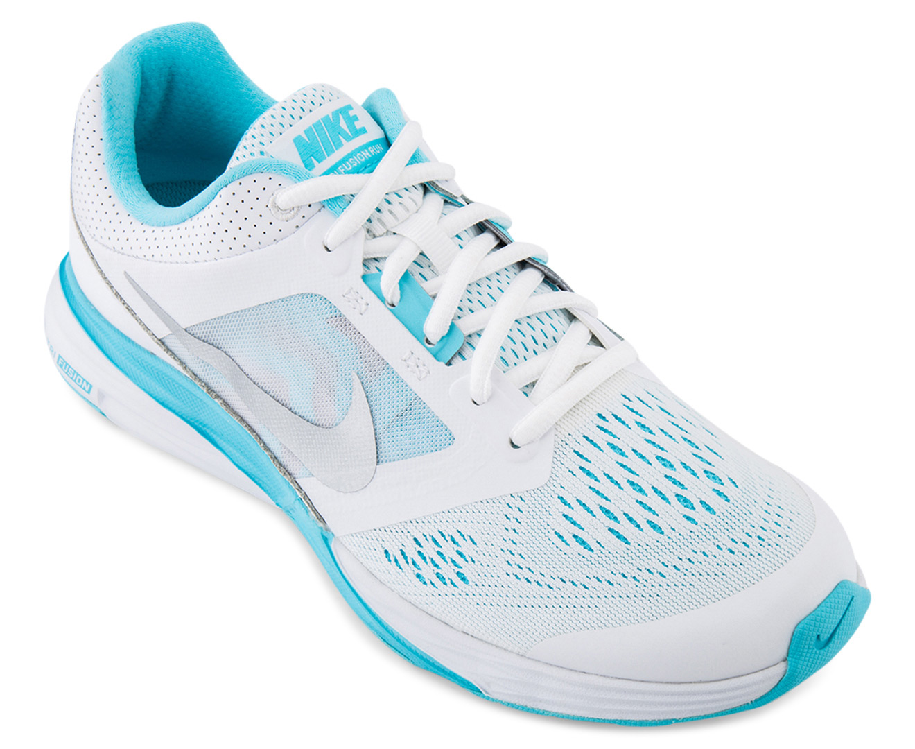 Nike Tri Fusion Run Women's Shoe - White/Metallic Silver/Blue | Catch ...