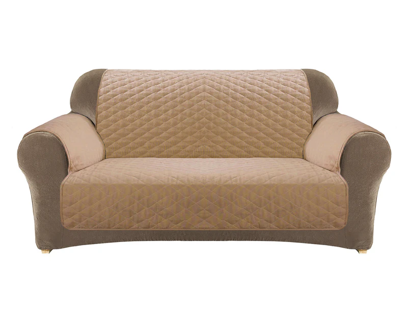 Custom Fit 2-Seater Sofa Cover Protector - Dark Flax