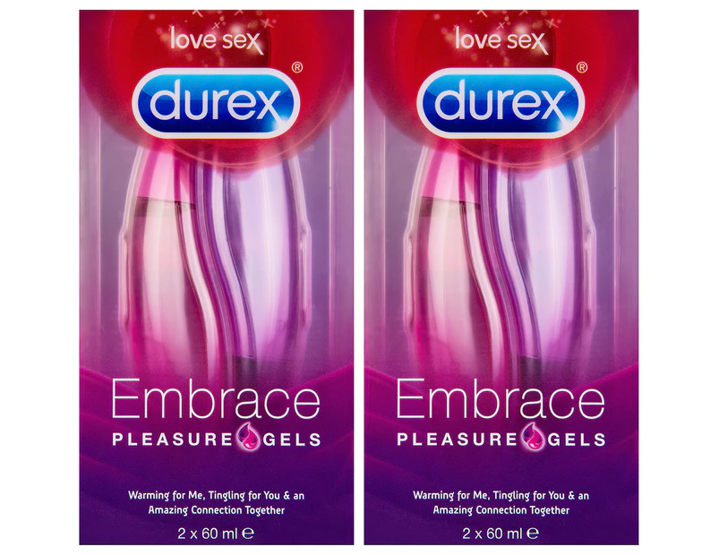 2 x Durex Embrace Pleasure Gels 2pk 60mL