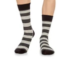 2 x Happy Socks Men's Size 41-46 Stripe Crew Socks - Black