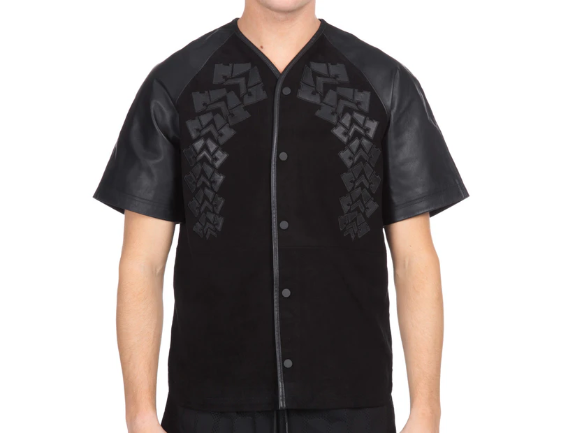 Alexander Wang x H&M Men's Suede Leather Buttoned Shirt - Black