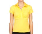 Totally Corporate Women's Short Sleeve Collared Top - Maize
