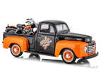 Maisto 1:24 1948 Ford F-1 Pickup & 1958 FLH Duo Glide Harley-Davidson Model Set - Black/Orange