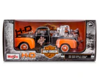 Maisto 1:24 1948 Ford F-1 Pickup & 1958 FLH Duo Glide Harley-Davidson Model Set - Black/Orange