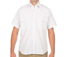 KingGee Men's Short Sleeve Epaulette Shirt - White