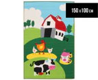 Kids 150 x 100 Farm Rug - Green