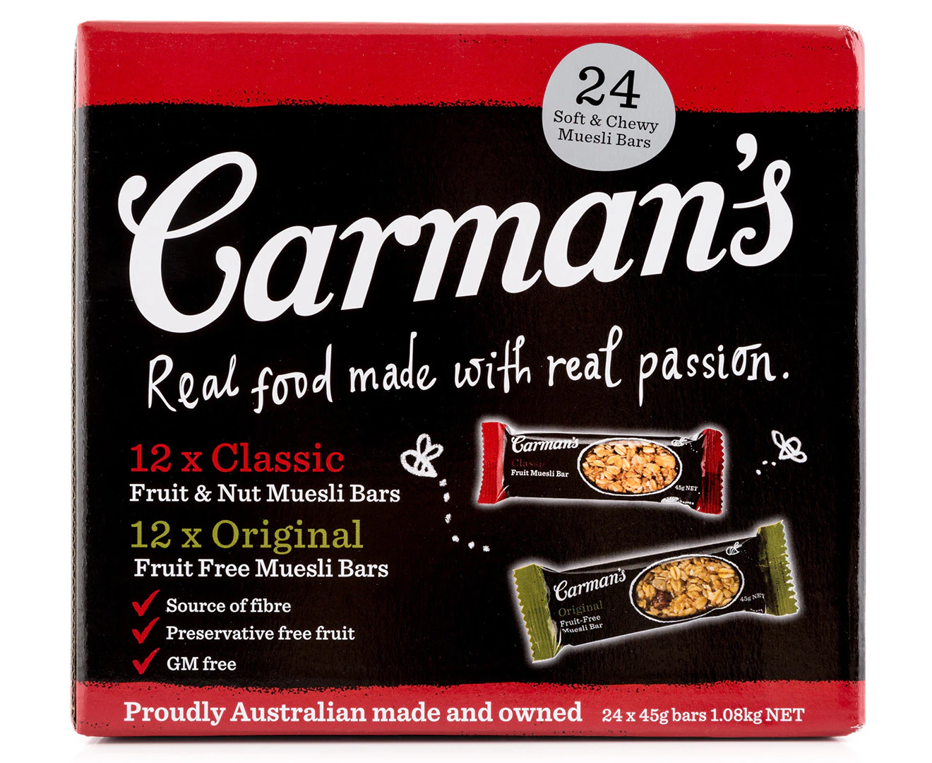 Carmans Traditional Muesli Bars 24 Pack x 1