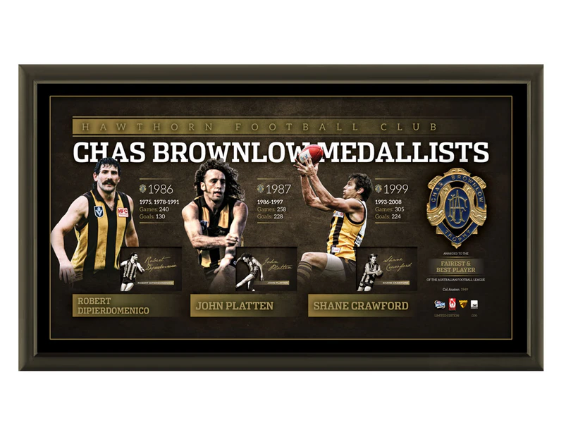 Hawthorn 'History Of The Brownlow Medal' 770x450mm Signed Lithograph