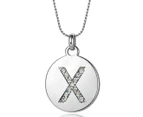 Mestige Medallion Crystal Initial Necklace - Letter X
