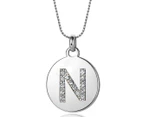 Mestige Medallion Crystal Initial Necklace - Letter N