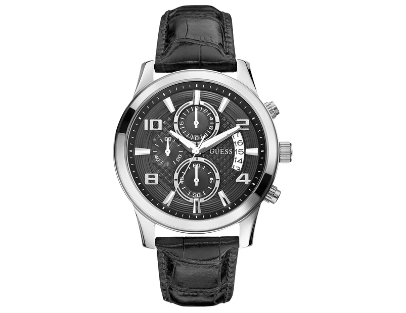 GUESS Men's 43mm Executive Chronograph Watch - Black/Silver