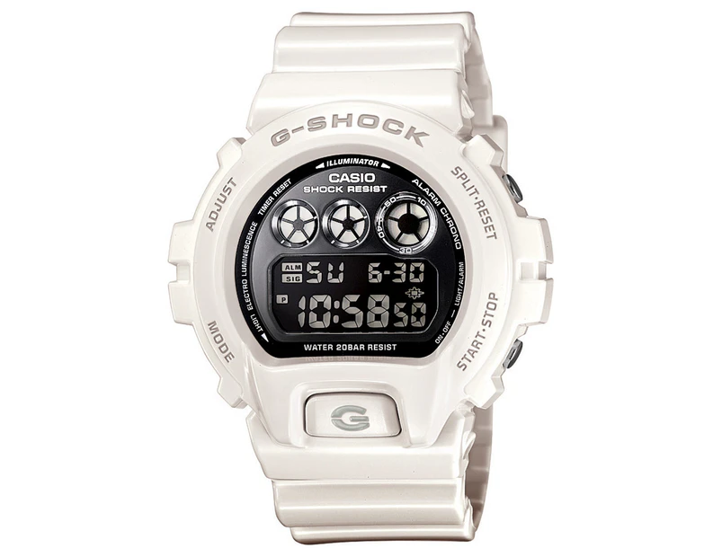 G-Shock Multi-Alarm White Band Black Dial Digital Watch DW6900NB-7